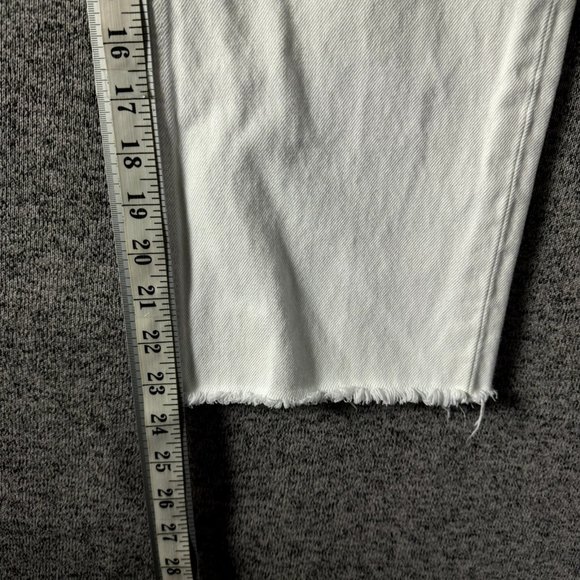 Re/Done Women's Size 30 White High Waist 70's Stovepipe Straight Leg Crop Jeans - Picture 10 of 11